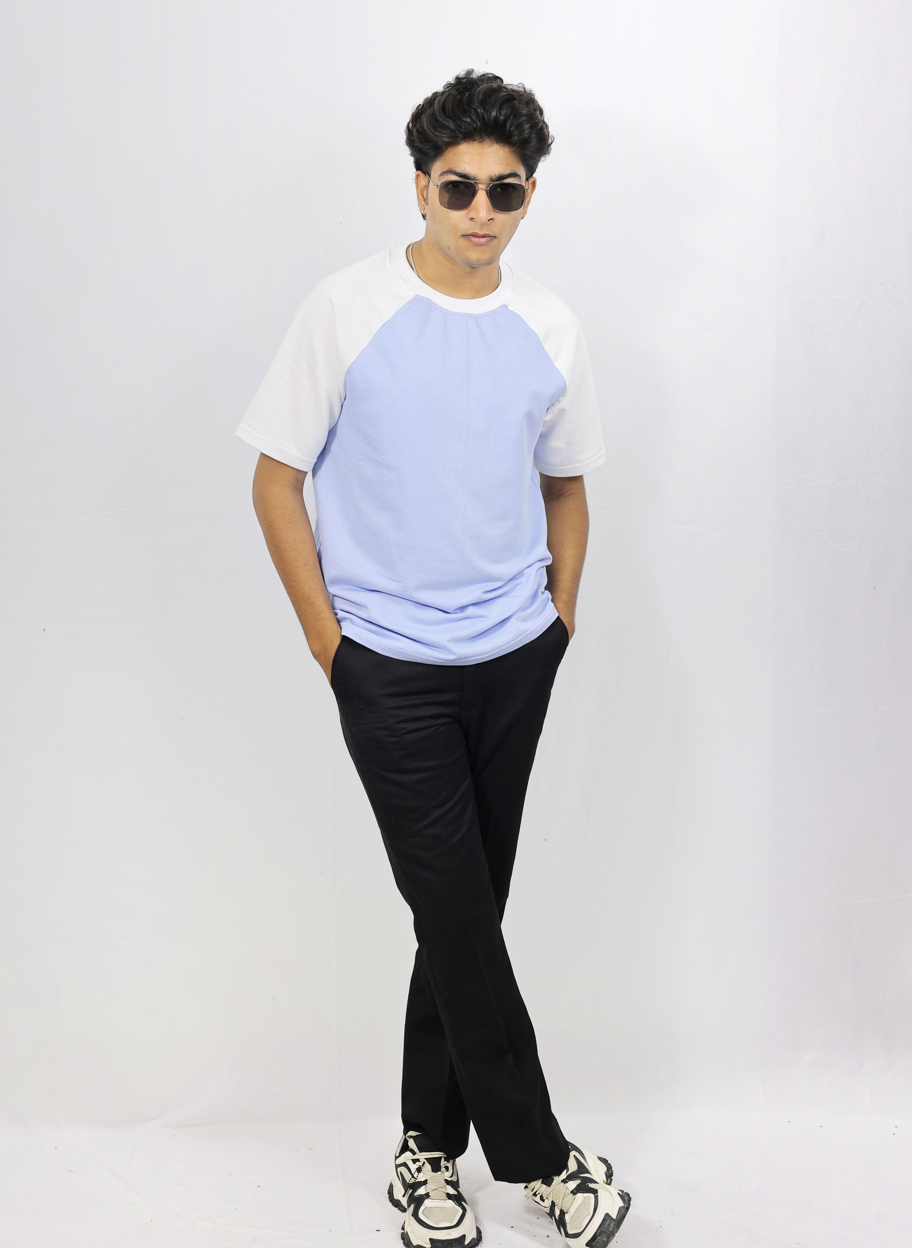 Regular Fit Raglan Sky Blue Tee