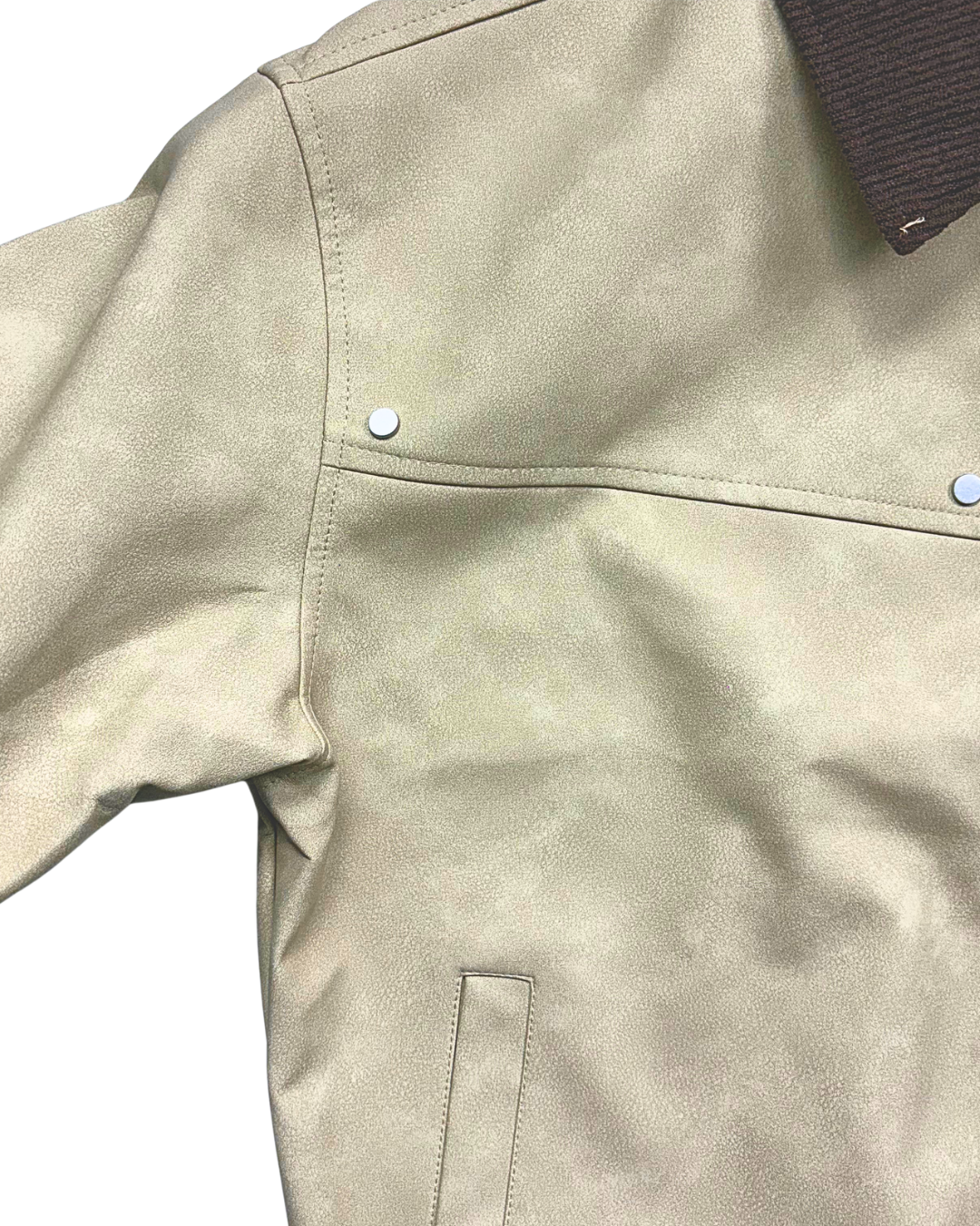 Classic Beige Jacket with Corduroy Collar