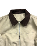 Classic Beige Jacket with Corduroy Collar