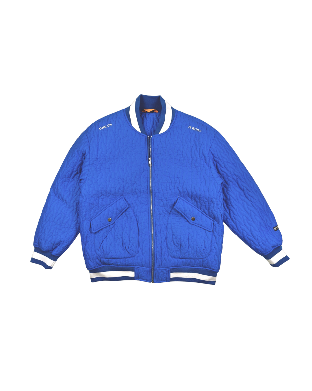 Royal Blue Quilted Bomber Jacket