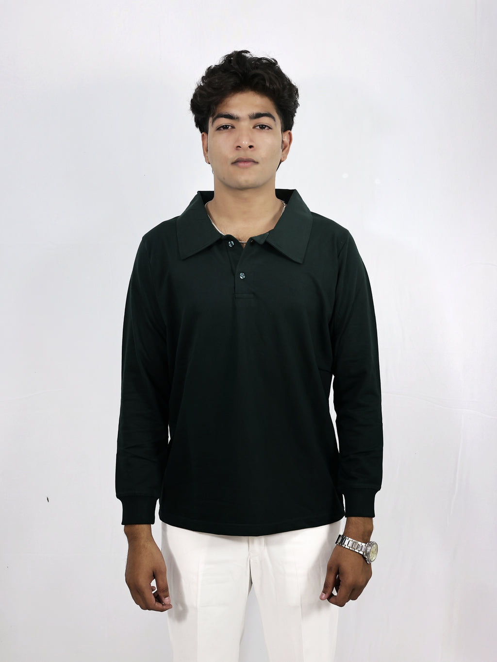 green full sleeves polo