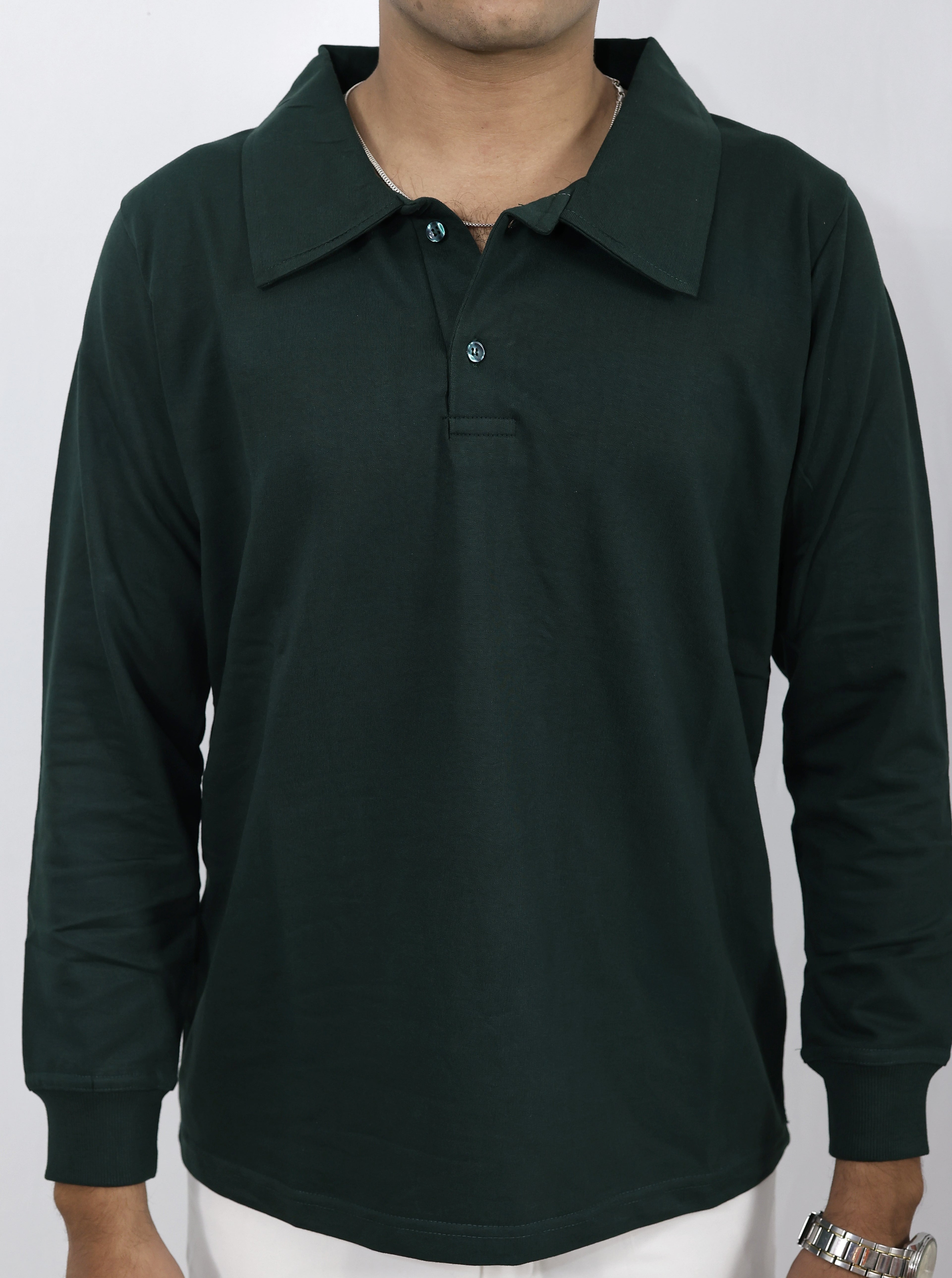 green full sleeves polo