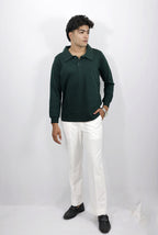 green full sleeves polo