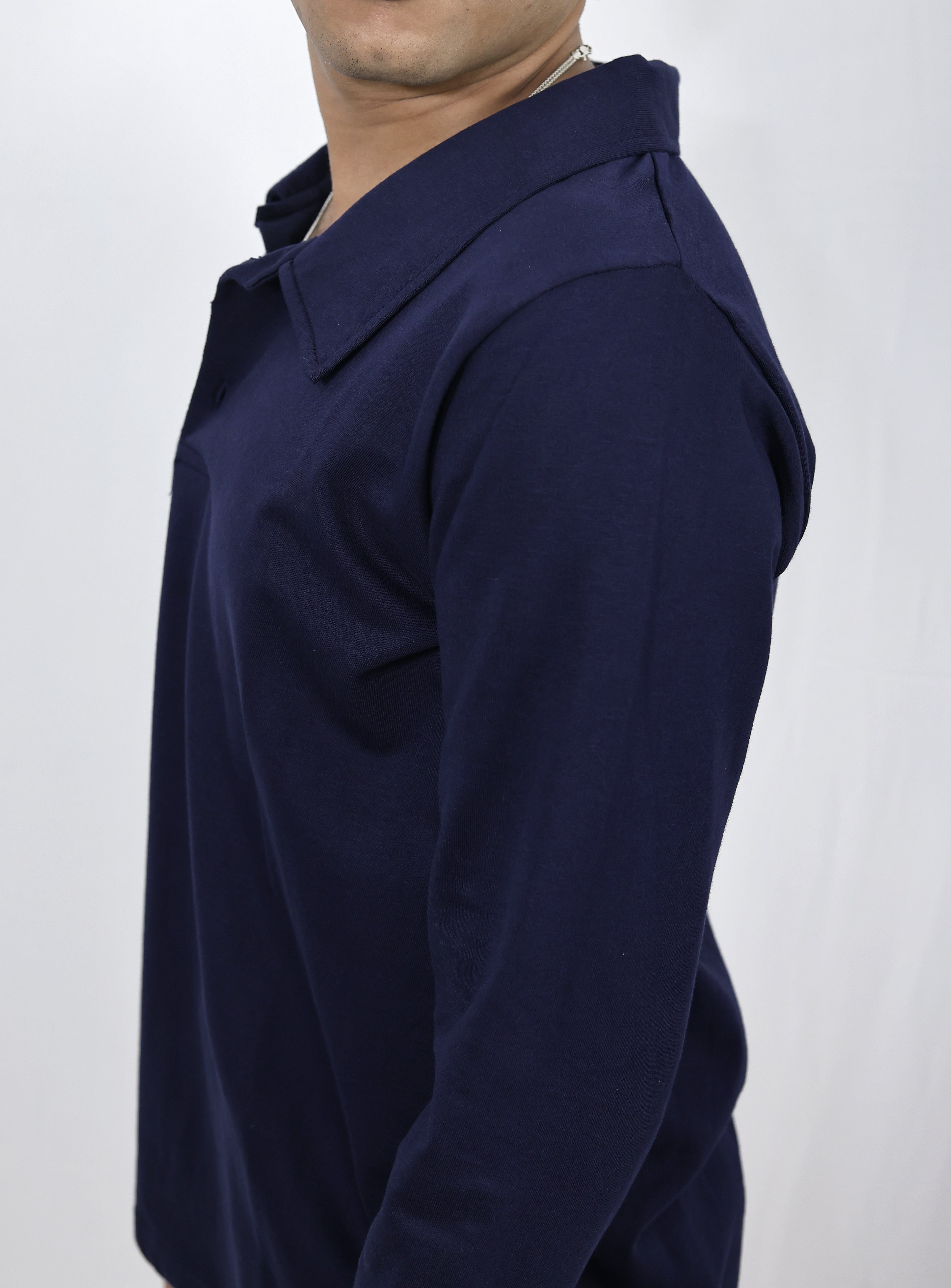 blue full sleeves polo