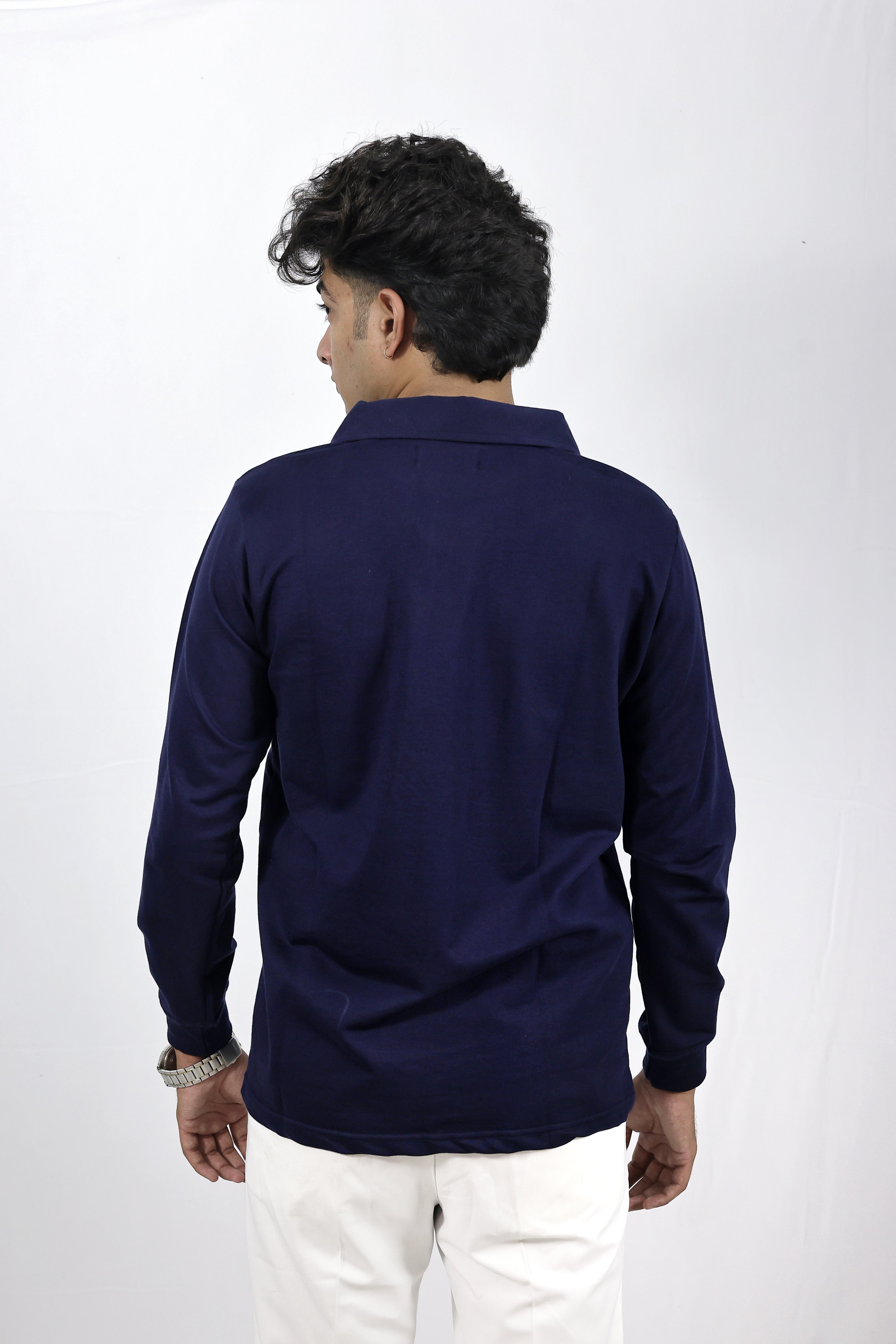 blue full sleeves polo
