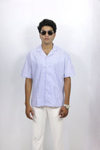 Stripes Oversized Half Shirt