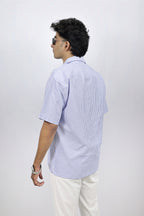 Stripes Oversized Half Shirt