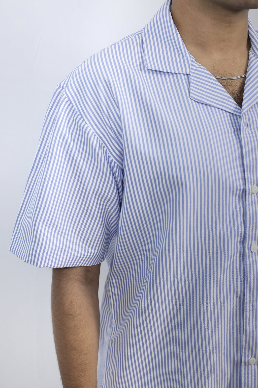 Stripes Oversized Half Shirt