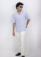 Stripes Oversized Half Shirt
