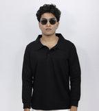 Black Full Sleeves Polo