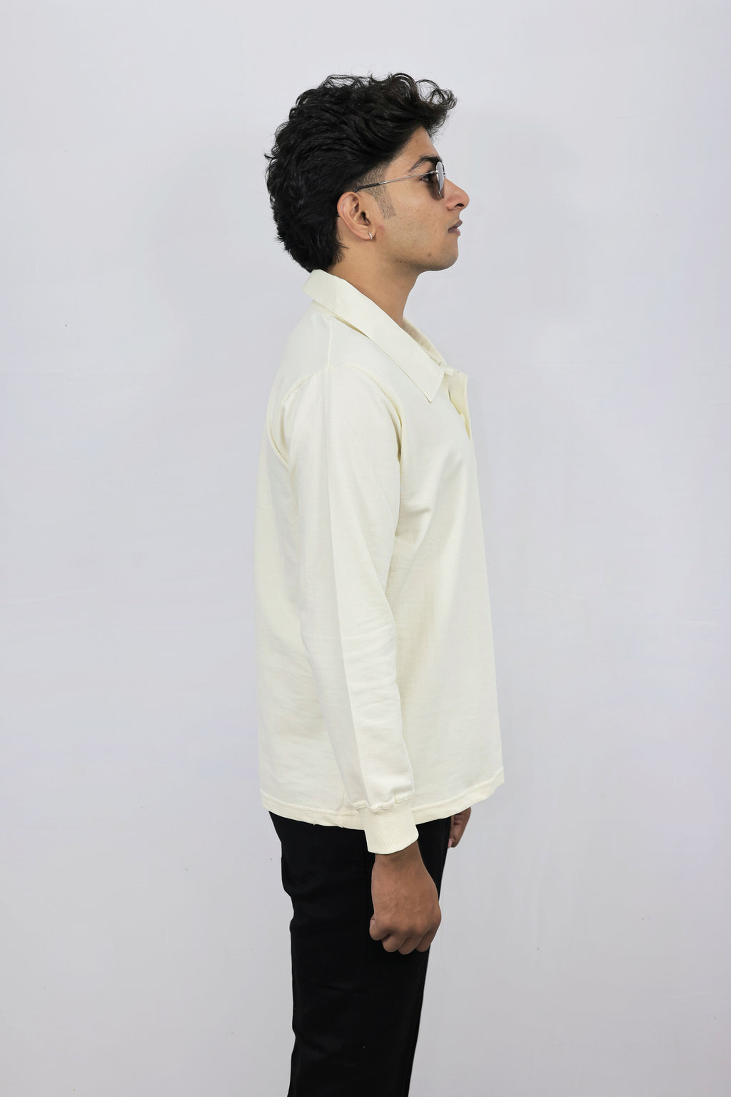 Off White Full Sleeves Polo