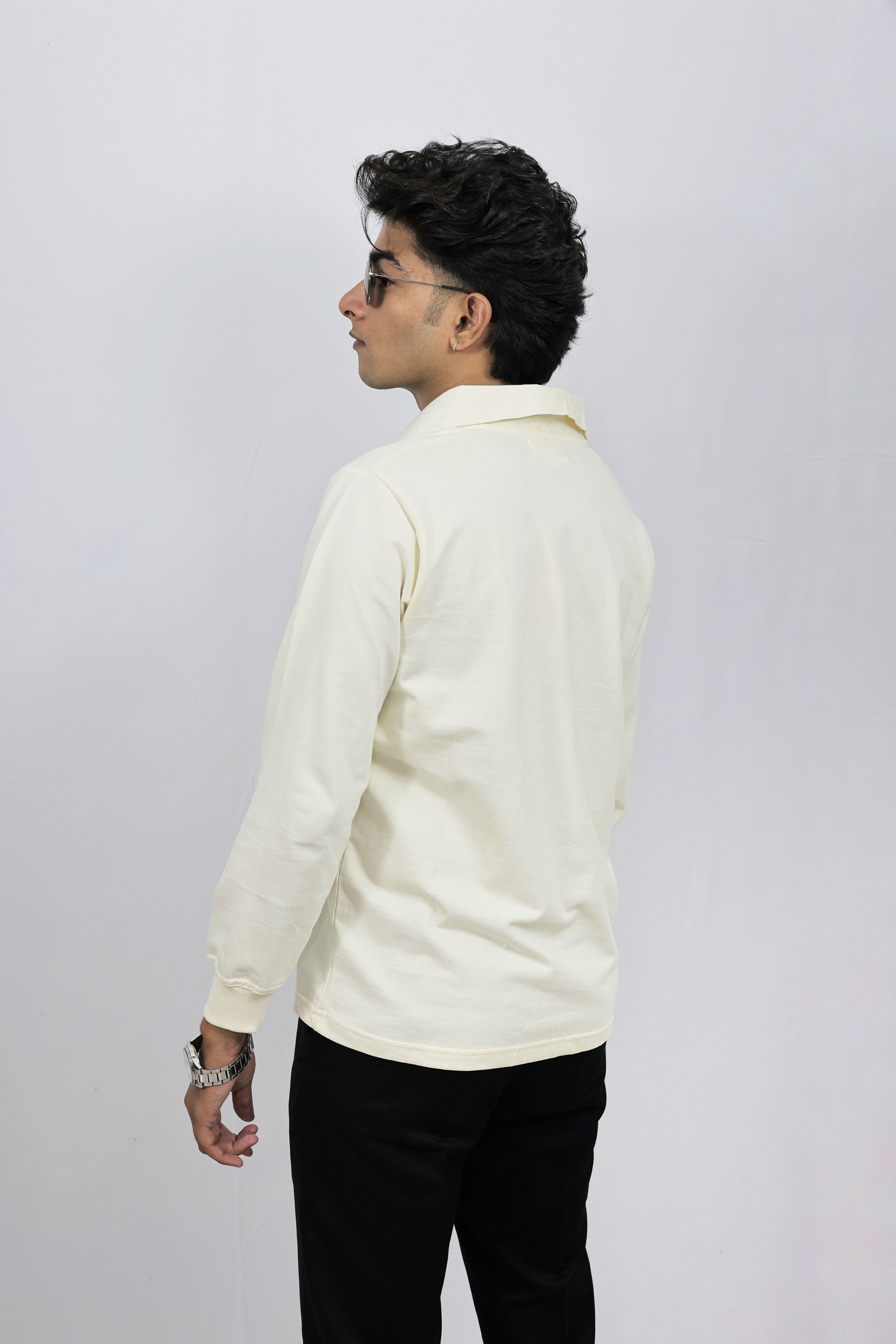 Off White Full Sleeves Polo