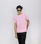 Pink Slim Fit Ribbed Tshirt