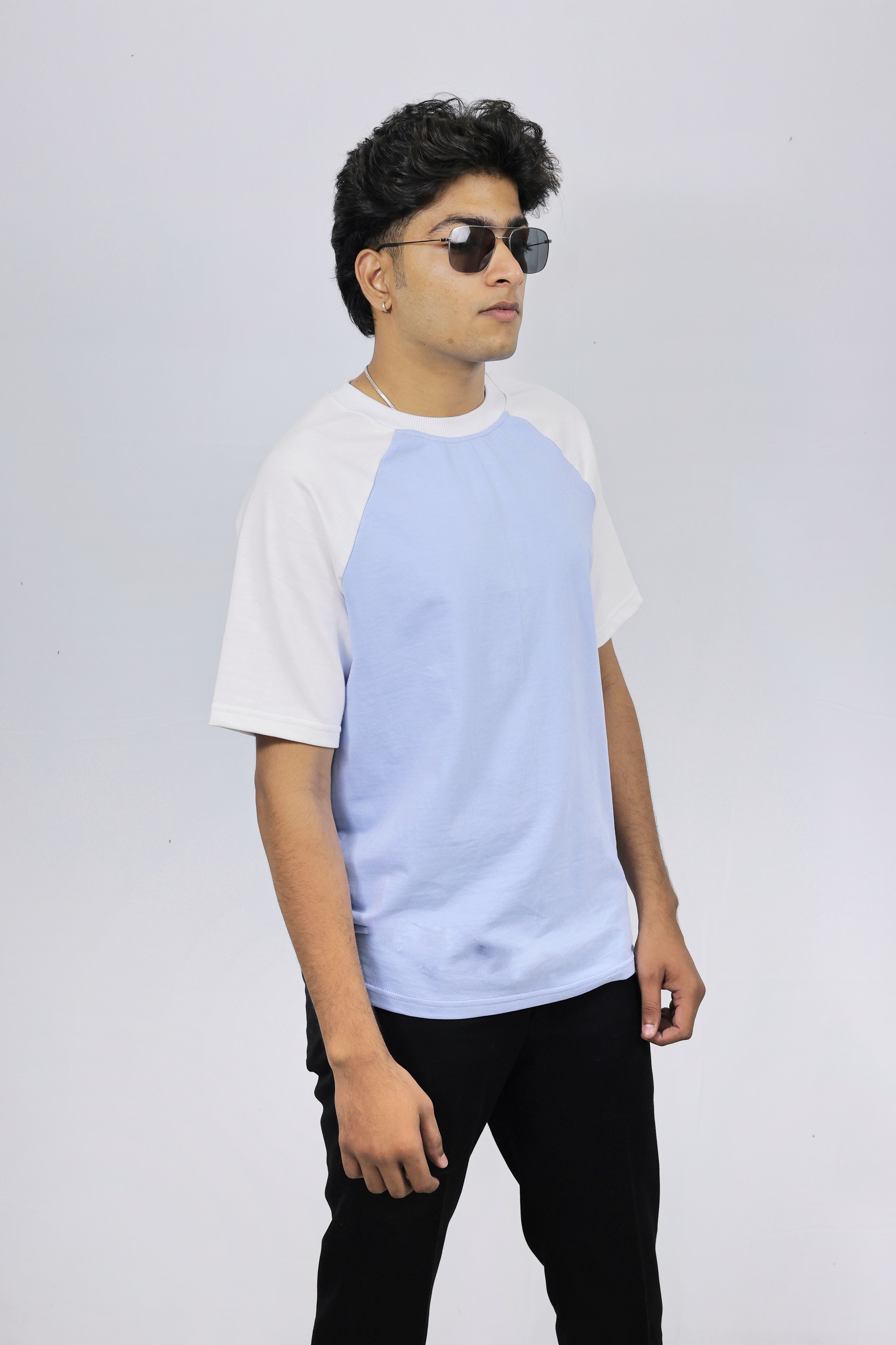 Regular Fit Raglan Sky Blue Tee