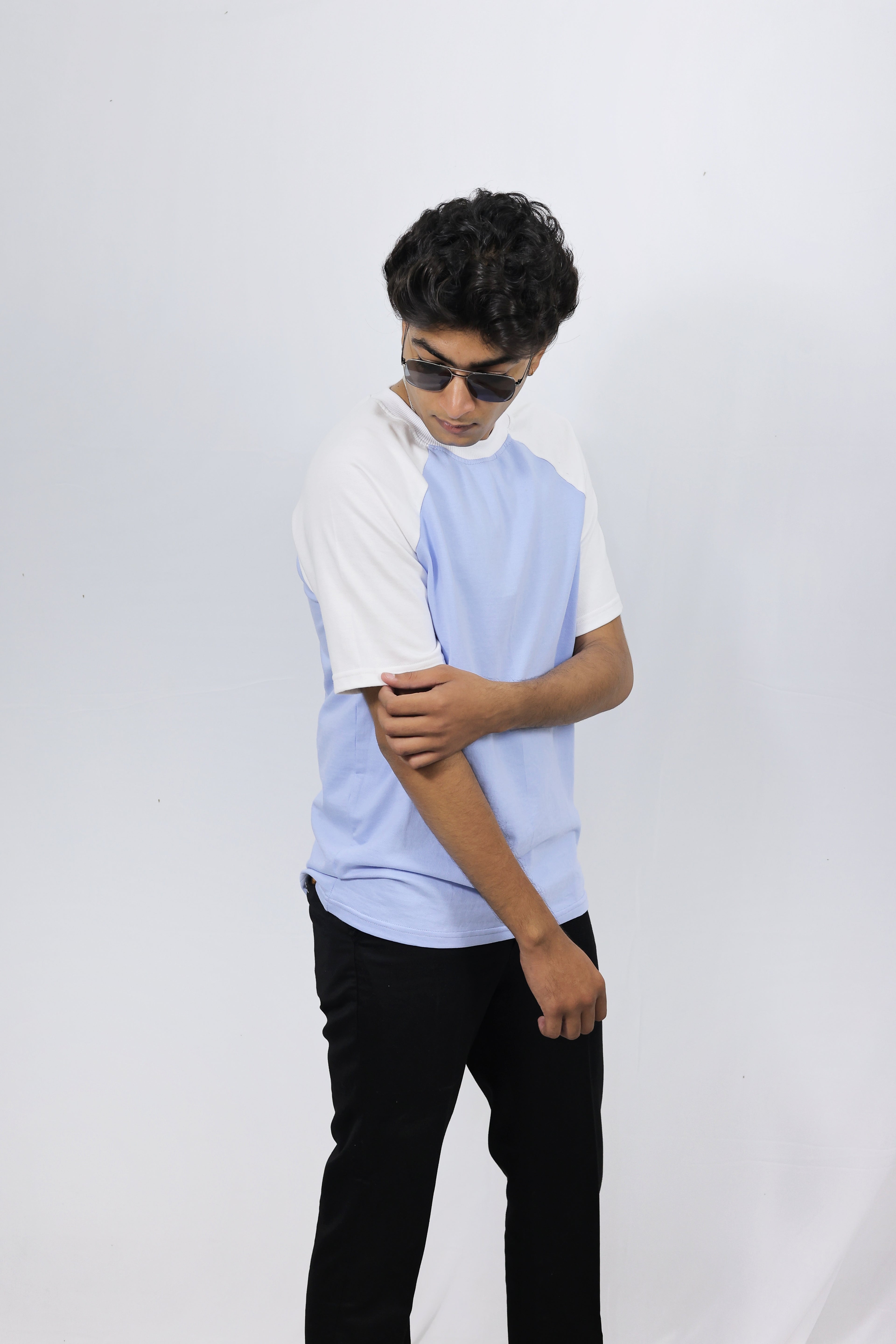 Regular Fit Raglan Sky Blue Tee