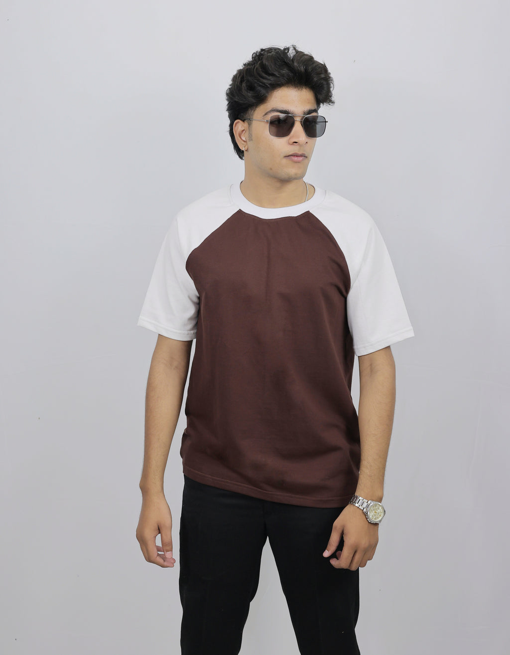 Regular Fit Raglan Coffee Tee
