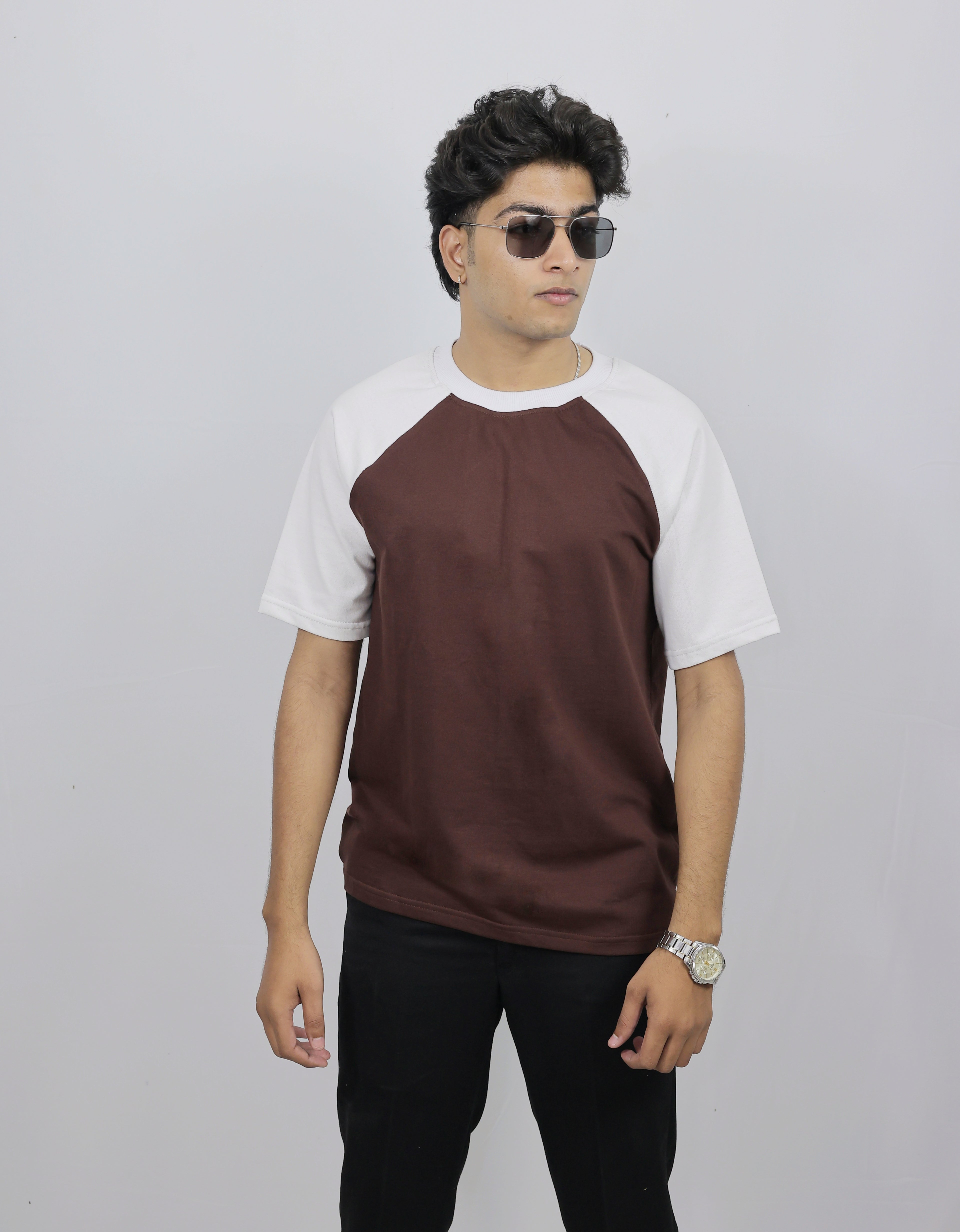 Regular Fit Raglan Coffee Tee