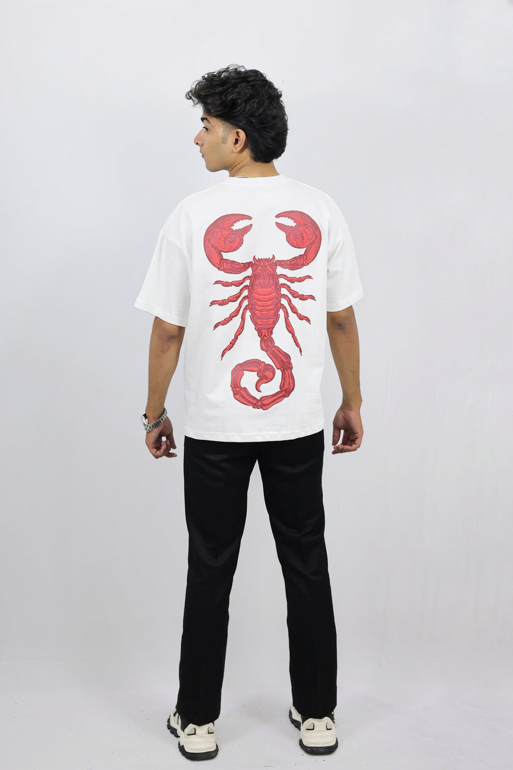 Oversized Scorpion Puff White Tee