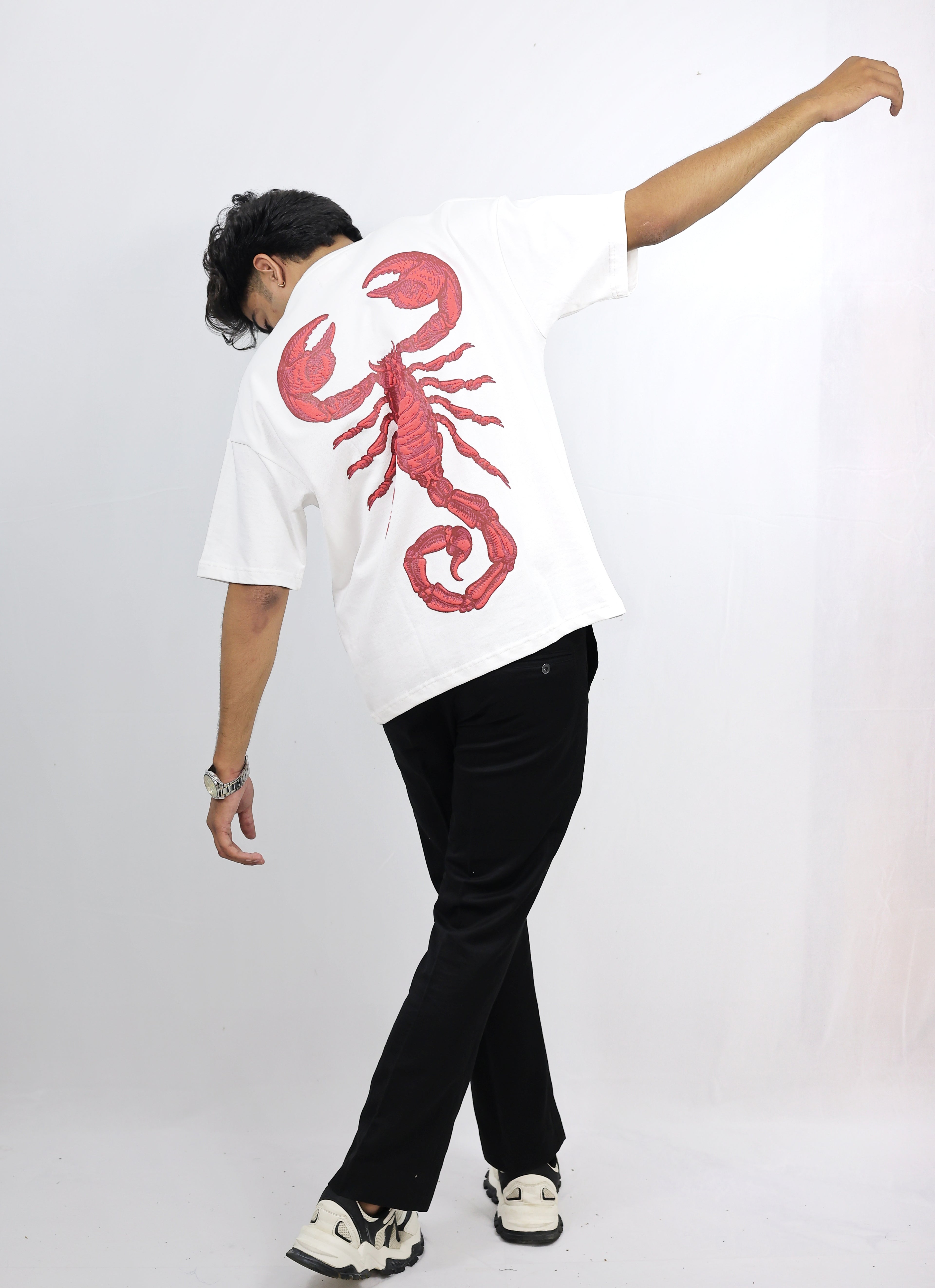 Oversized Scorpion Puff White Tee