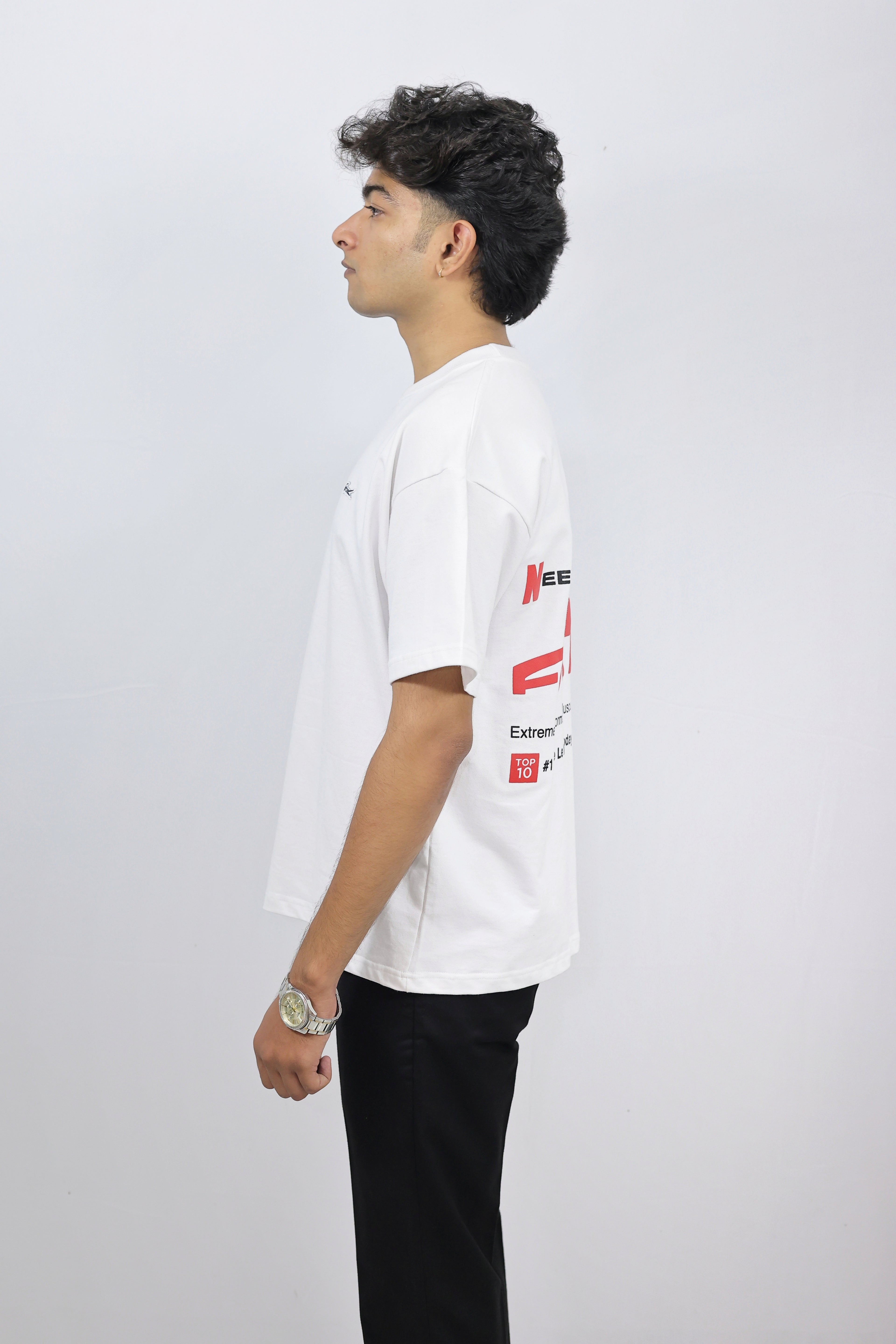 Oversized White Ferrari Tee