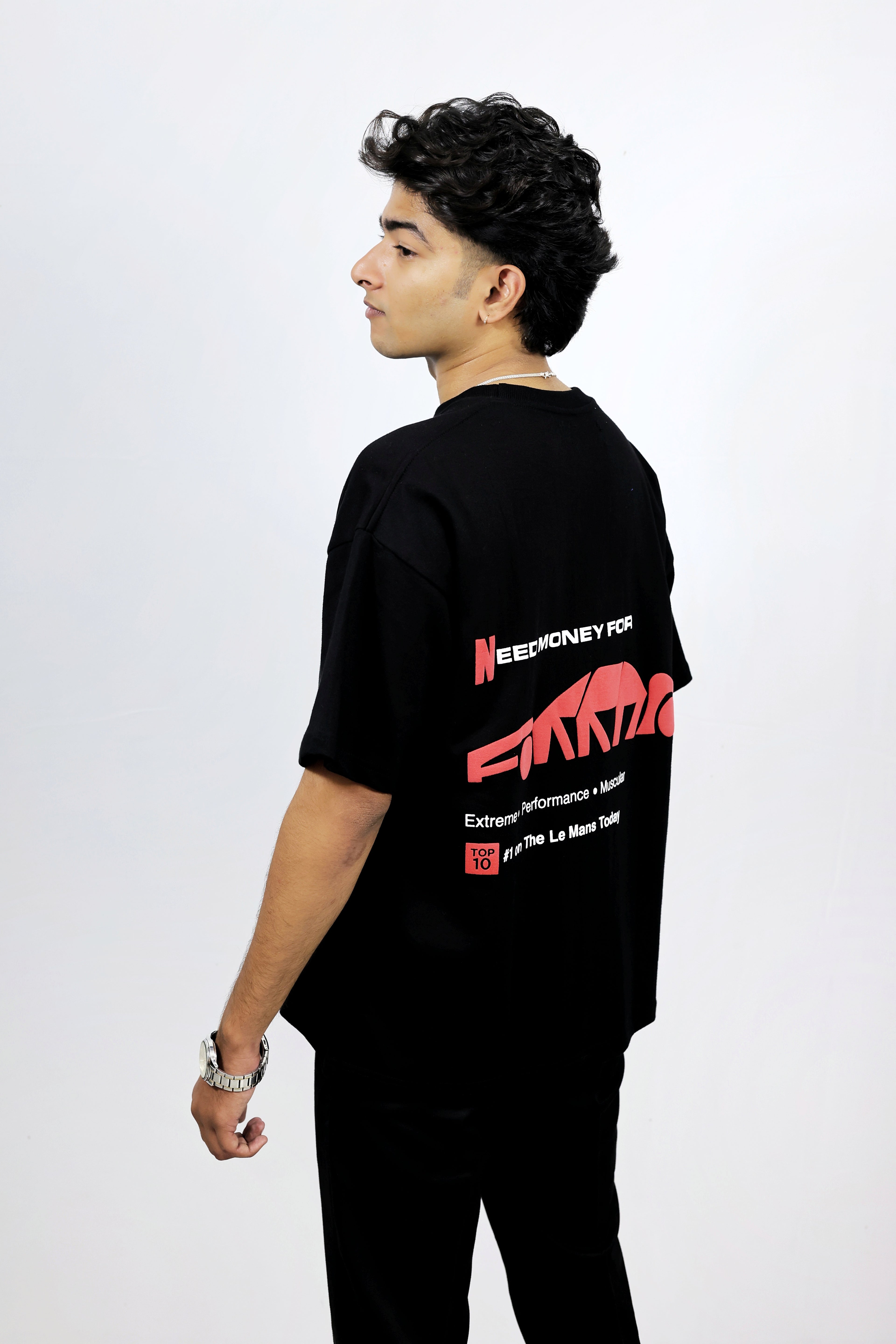 Oversized Black Ferrari Tee