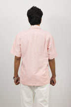 Pink Striped Oversized Half Shirt