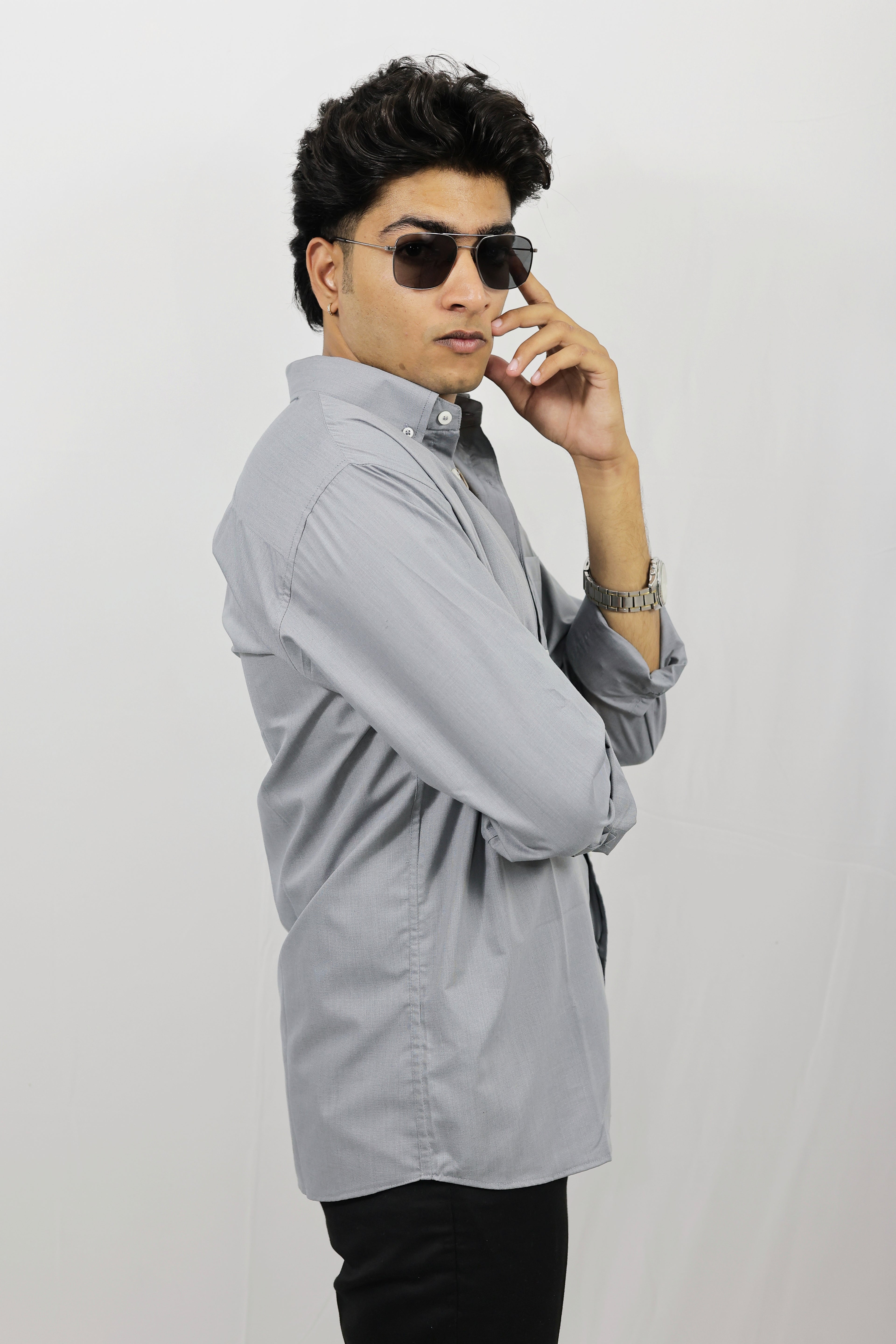 Grey Solid Shirt