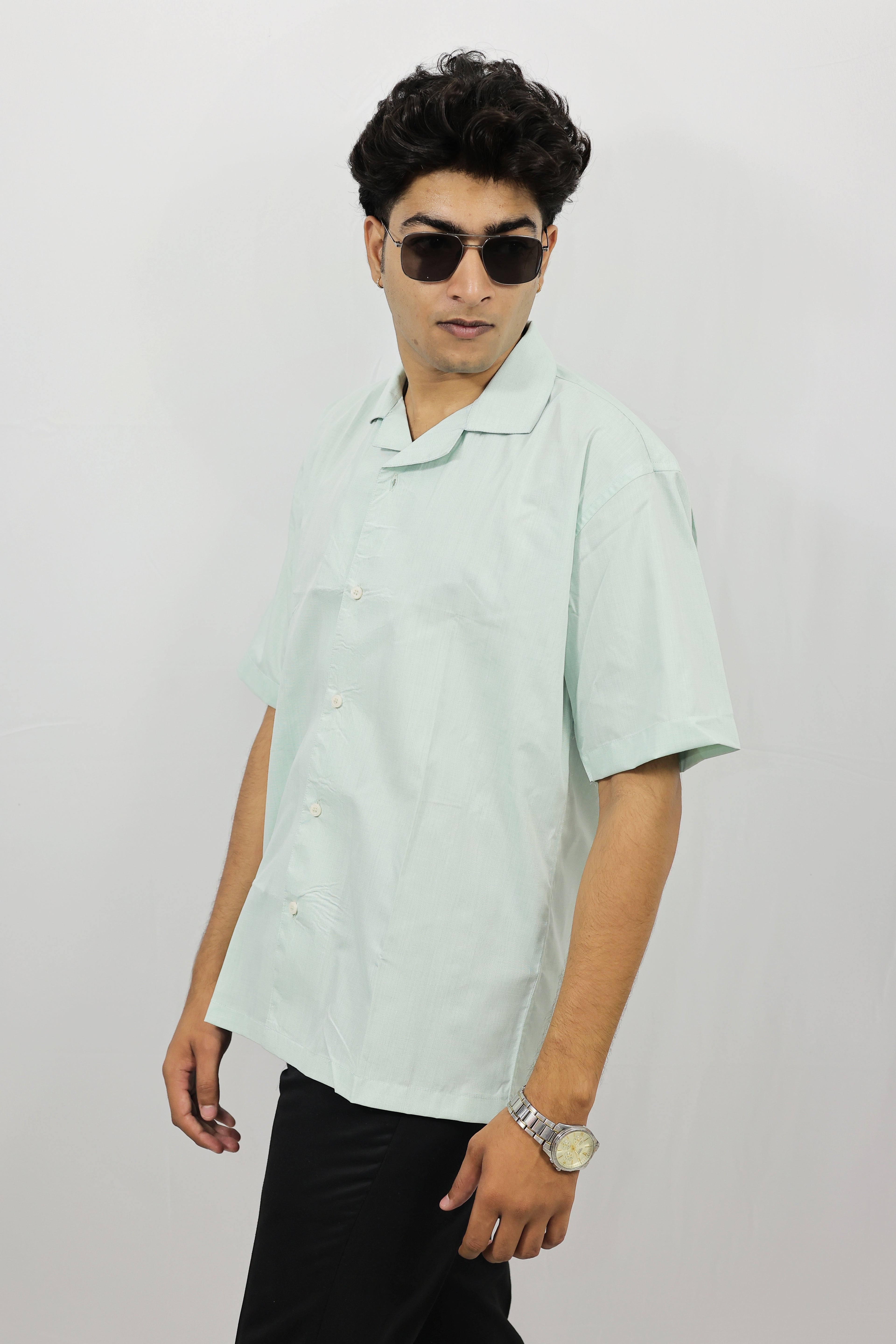 Cardamom  Oversized Half Shirt