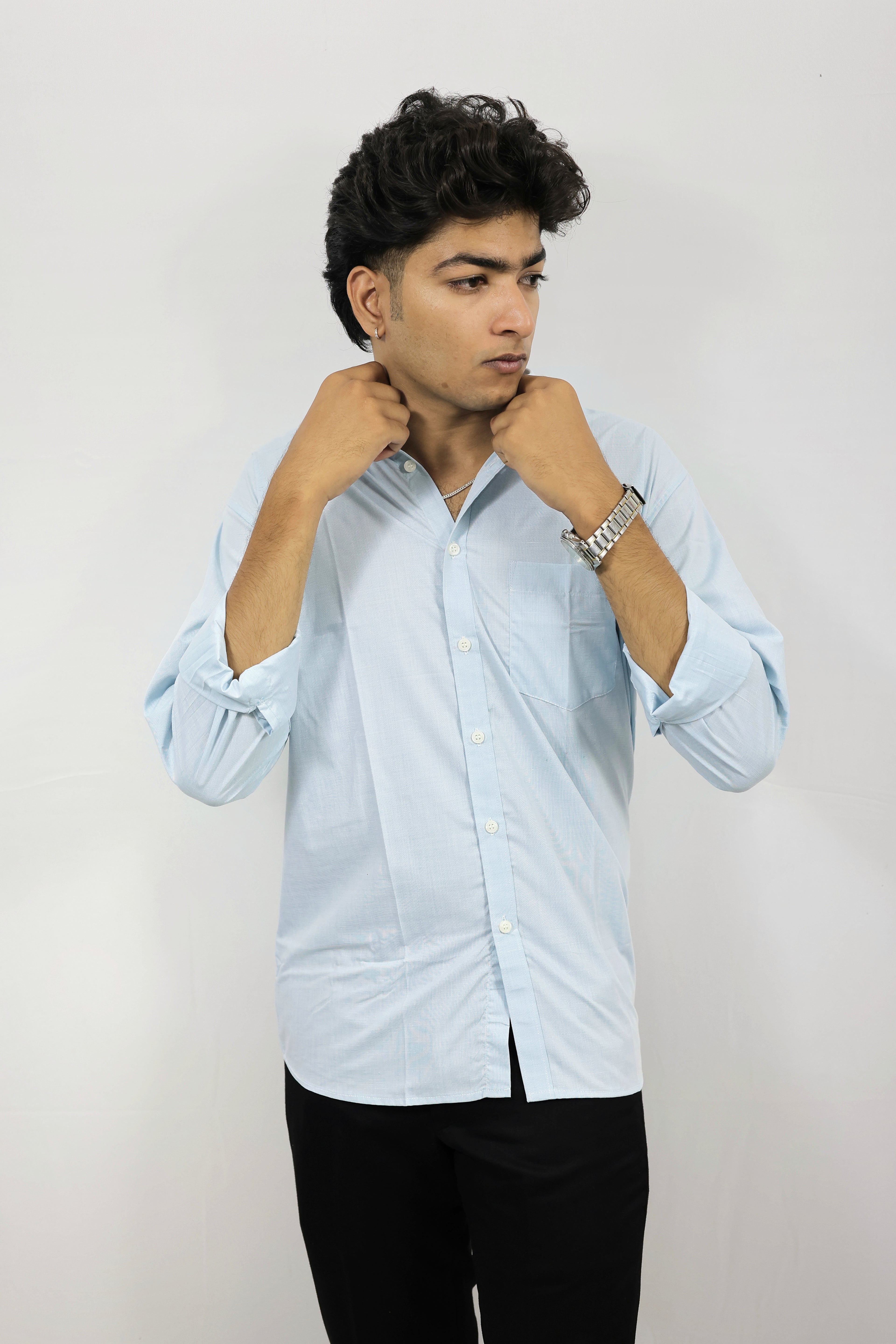Sky Blue Solid Shirt