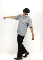 Grey Oversized Half Shirt