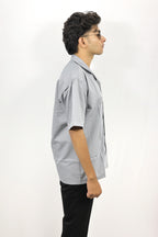 Grey Oversized Half Shirt