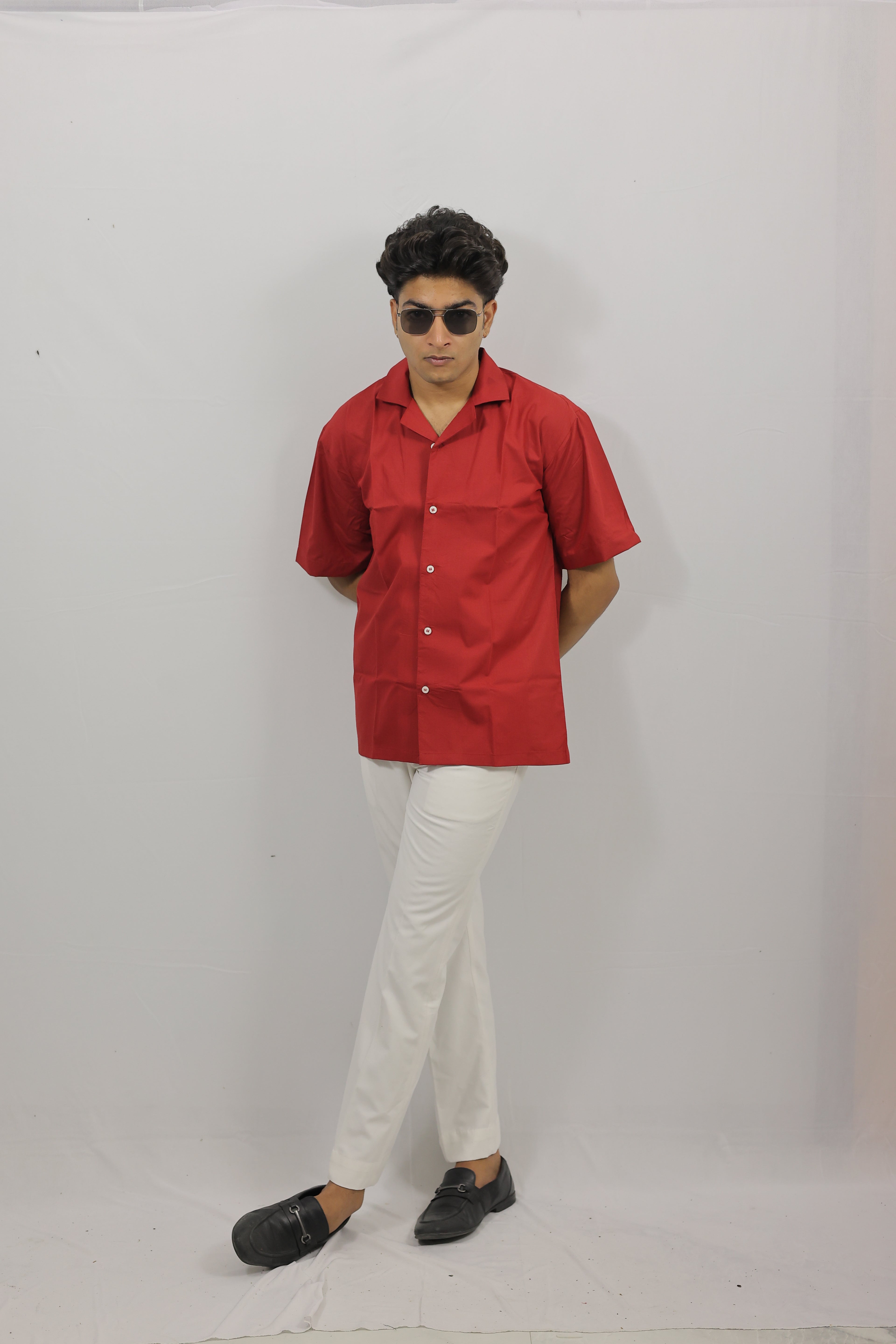 Red half sleeve shirt