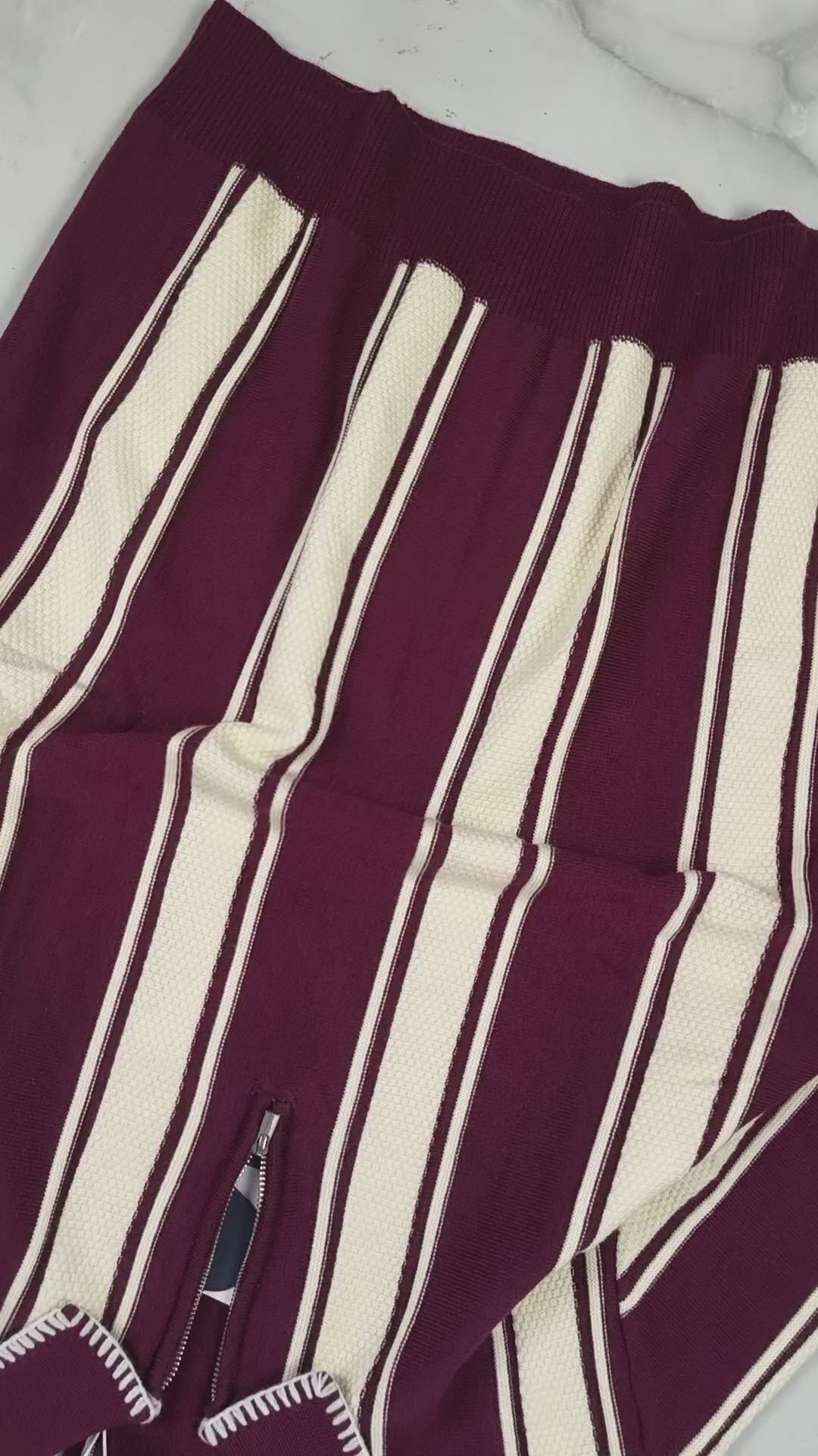 Knitted Maroon Full Sleeves Polo